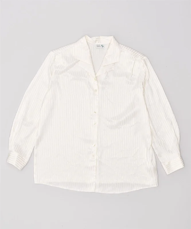 SEIDEL MODEN Womens Shirt Blouse IT 44 XL White Pinstripe Comfortable Graphic Short Sleeve SEIDEL MODEN Womens Shirt Blouse IT 44 XL White Pinstripe Comfortable Graphic Short Sleeve