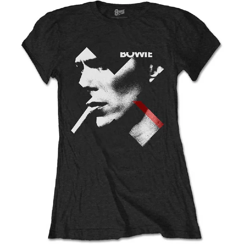David Bowie Ladies T-Shirt: X Smoke Red Elasticated Padded Insulated