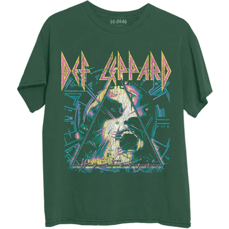 Def Leppard | Official Band T-Shirt | Hysteria Album Art Cotton Fabric Linen Fabric Terry Fabric