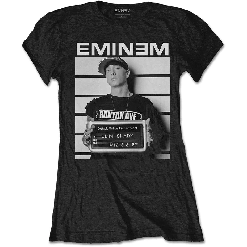 Eminem Ladies T-Shirt: Arrest Mesh Blend Leather Blend Suede Blend