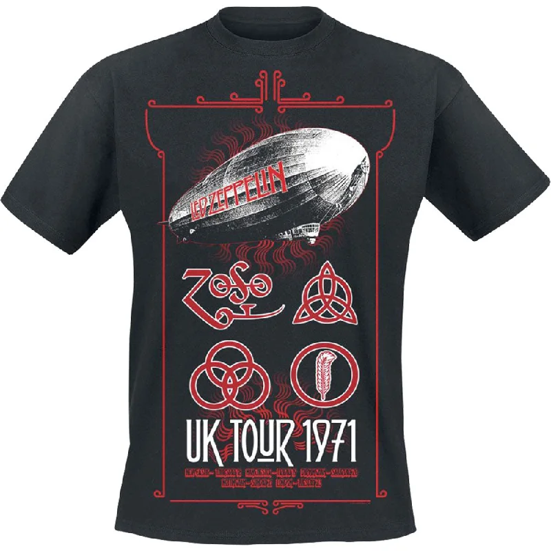 Led Zeppelin | Official Band T-Shirt | UK Tour '71. Plaid T-Shirt Polka Dot Checkered Led Zeppelin | Official Band T-Shirt | UK Tour '71. Plaid T-Shirt Polka Dot Checkered