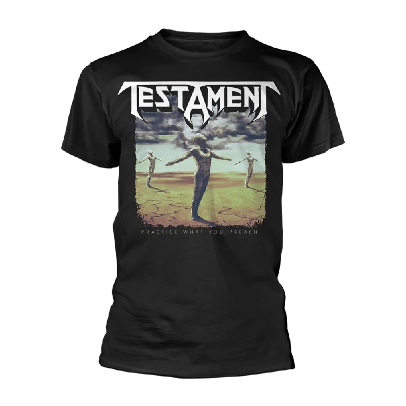 Testament Unisex T-shirt: Practice What You Preach (back print) Modern Contemporary Chic