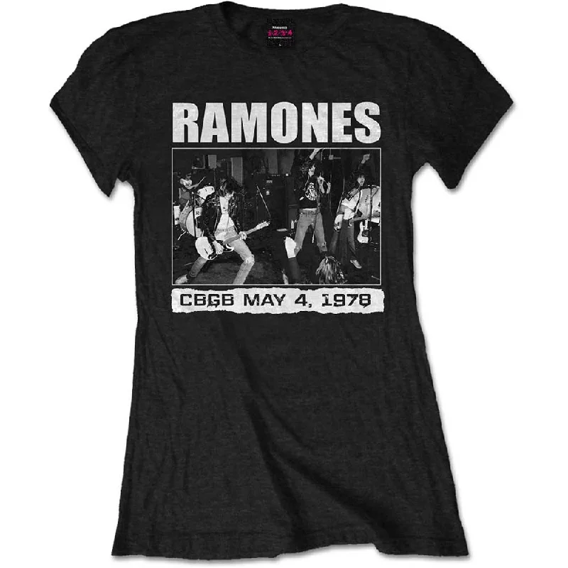 Ramones Ladies T-Shirt: CBGB 1978 Welt Pockets Slit Pockets
