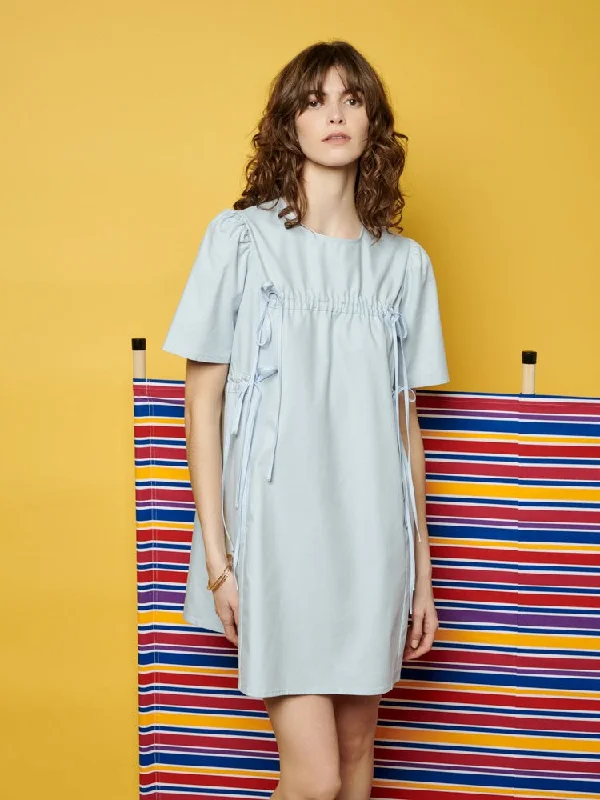 <b> Ghospell </b> Helen Drawstring Mini Dress Fashionable Mini Dress with Frills