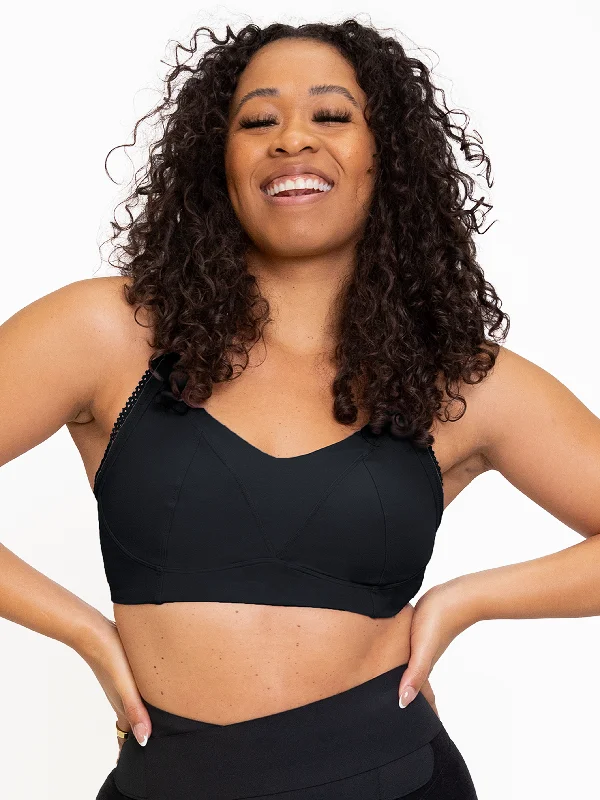 BERGEN LACE TRIM BRA-Soft Black Soft Mesh Bralette