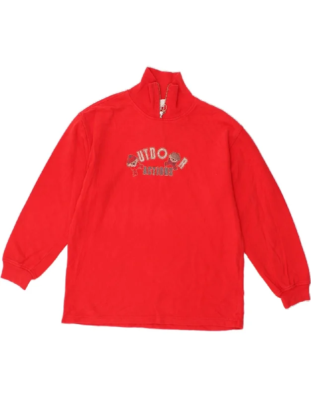 CITYLIFE Womens Graphic Sweatshirt Jumper IT 40/42 Medium Red Cotton Hoodie with Frayed Bohemian Relaxed CITYLIFE Womens Graphic Sweatshirt Jumper IT 40/42 Medium Red Cotton Hoodie with Frayed Bohemian Relaxed