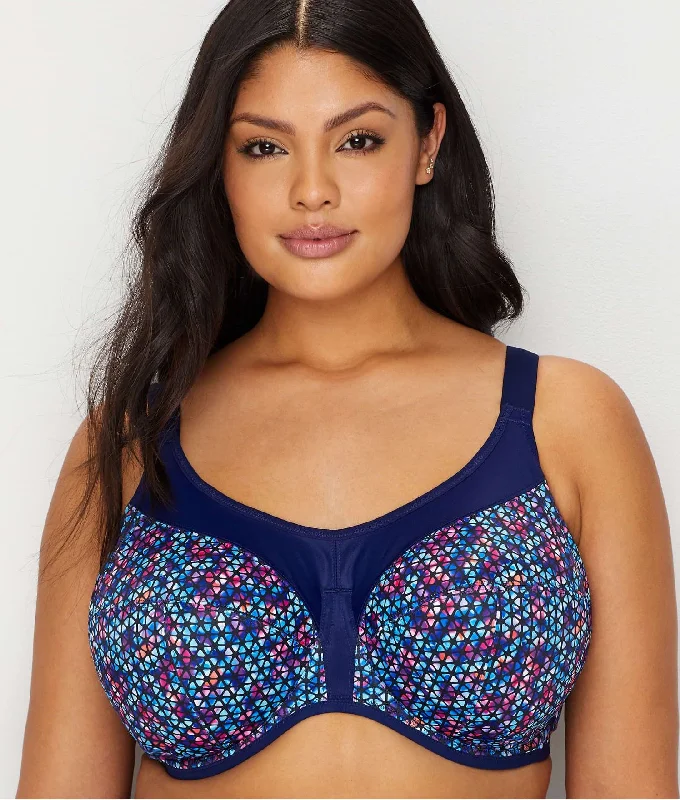 Energise EL8042 (Navy Geo) - Sports Bra w/J-Hook Lightly Padded Bra