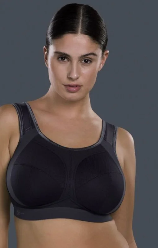 Extreme Control Plus-5567 Sports Bra -Black/Anthracite Seamless Wireless Bra