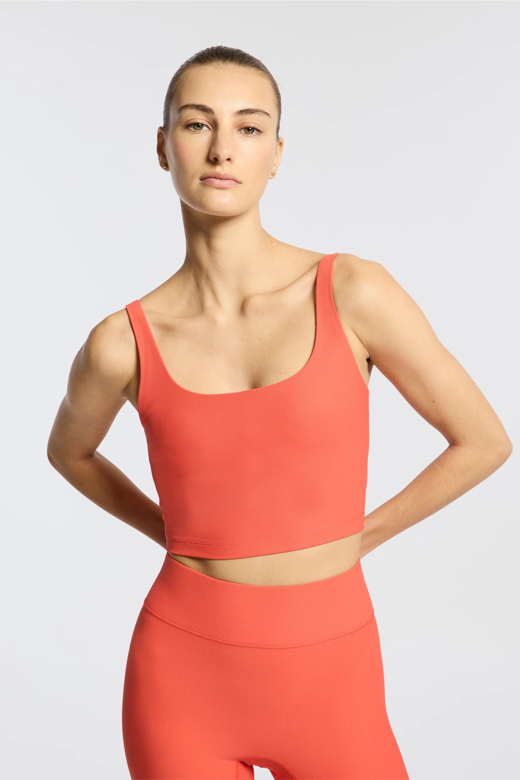 Rib Tempo Crop Bra High Support Sports Bra