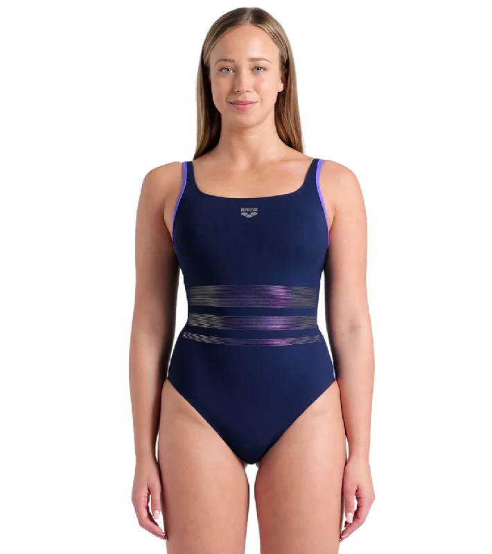 Arena Women's Rosa Wing Back One Piece Swimsuit Shiny One-Piece Swimsuit