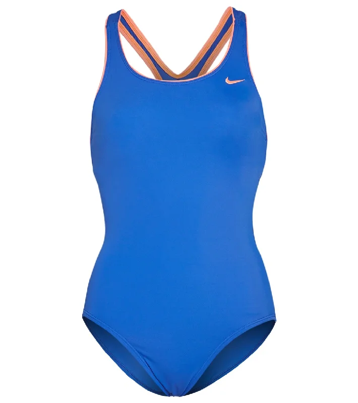 Nike Women's Solid Powerback Chlorine Resistant One Piece Swimsuit Hyper Royal Floral Print Swimsuit Nike Women's Solid Powerback Chlorine Resistant One Piece Swimsuit Hyper Royal Floral Print Swimsuit