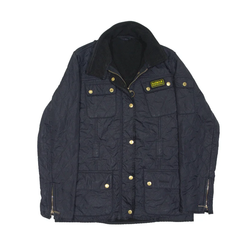 BARBOUR INTERNATIONAL Quilted Jacket Blue Womens M Rayon Fabric Velvet Fabric Corduroy Fabric BARBOUR INTERNATIONAL Quilted Jacket Blue Womens M Rayon Fabric Velvet Fabric Corduroy Fabric