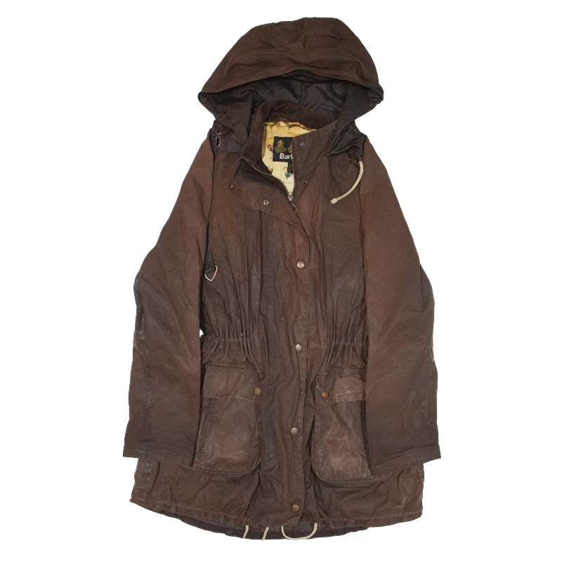 BARBOUR Nidd Wax Jacket Brown Womens UK 14 Striped Jacket Polka Dot Jacket Floral Jacket