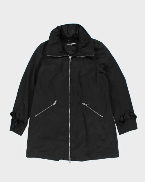 Vintage Karl Lagerfeld Paris Women's Hidden Hood Rain Jacket - M Appliqued Jacket Beaded Jacket Sequined Jacket Vintage Karl Lagerfeld Paris Women's Hidden Hood Rain Jacket - M Appliqued Jacket Beaded Jacket Sequined Jacket
