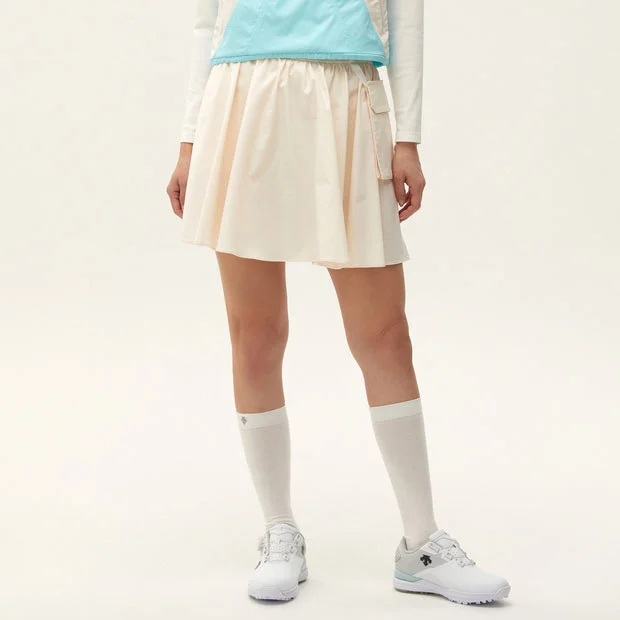 DESCENTE 23SS DETACHABLE POCKET PLEASTS SKIRT leather skirt refined